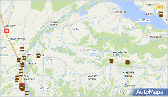 mapa Dursztyn, Dursztyn na mapie Targeo