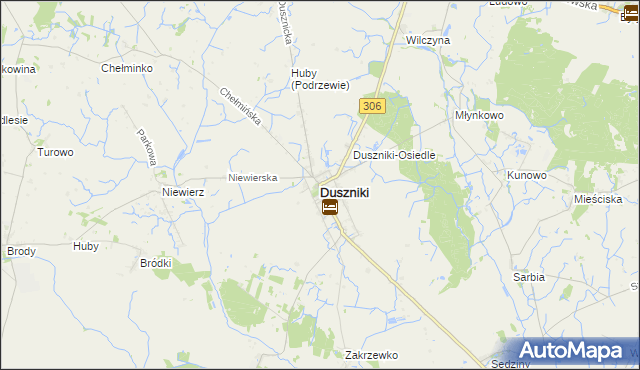 mapa Duszniki powiat szamotulski, Duszniki powiat szamotulski na mapie Targeo