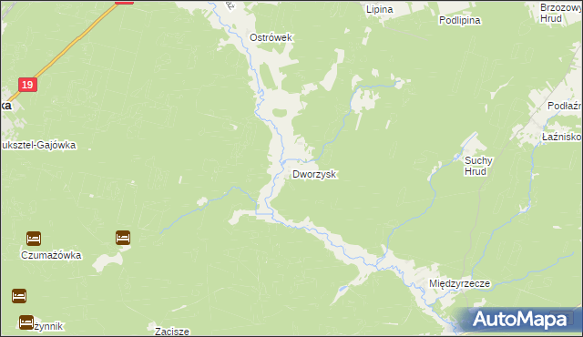 mapa Dworzysk gmina Sokółka, Dworzysk gmina Sokółka na mapie Targeo