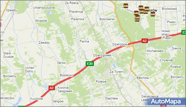 mapa Dzierzgówek gmina Nieborów, Dzierzgówek gmina Nieborów na mapie Targeo