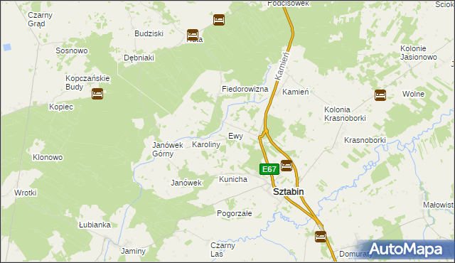 mapa Ewy, Ewy na mapie Targeo