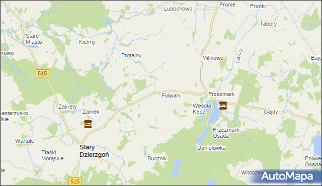 mapa Folwark gmina Stary Dzierzgoń, Folwark gmina Stary Dzierzgoń na mapie Targeo
