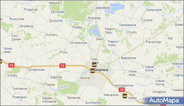 mapa Folwarki gmina Stopnica, Folwarki gmina Stopnica na mapie Targeo