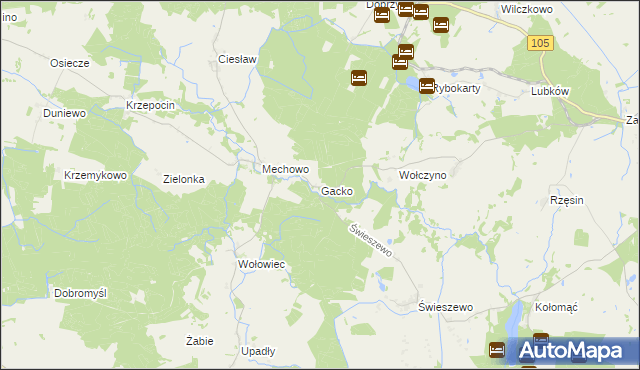 mapa Gacko, Gacko na mapie Targeo