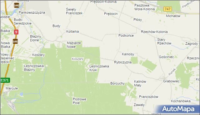 mapa Gajówka Kruki, Gajówka Kruki na mapie Targeo