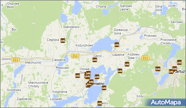 mapa Garcz, Garcz na mapie Targeo