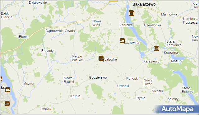 mapa Gębalówka gmina Bakałarzewo, Gębalówka gmina Bakałarzewo na mapie Targeo