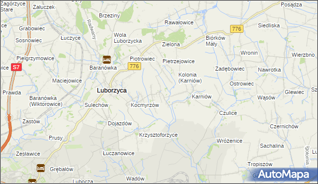 mapa Głęboka gmina Kocmyrzów-Luborzyca, Głęboka gmina Kocmyrzów-Luborzyca na mapie Targeo