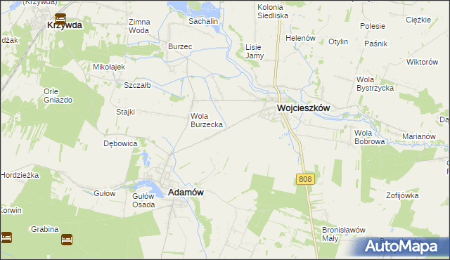 mapa Glinne gmina Wojcieszków, Glinne gmina Wojcieszków na mapie Targeo