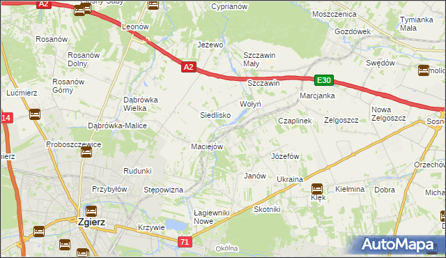 mapa Glinnik gmina Zgierz, Glinnik gmina Zgierz na mapie Targeo