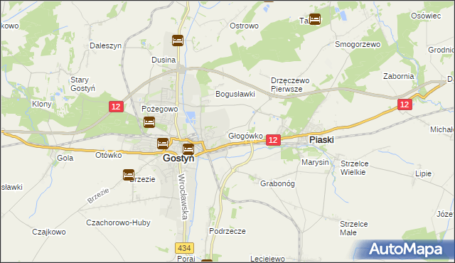 mapa Głogówko gmina Piaski, Głogówko gmina Piaski na mapie Targeo