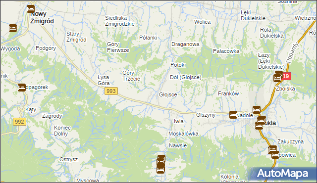 mapa Głojsce, Głojsce na mapie Targeo