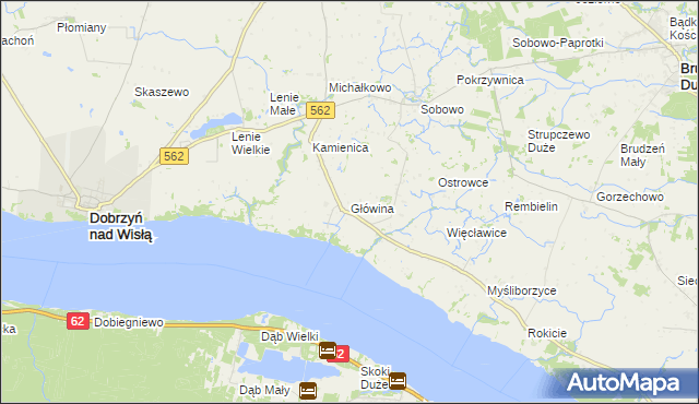 mapa Główina, Główina na mapie Targeo