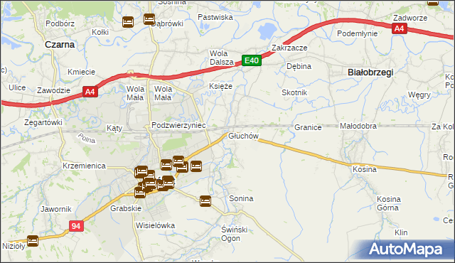 mapa Głuchów gmina Łańcut, Głuchów gmina Łańcut na mapie Targeo