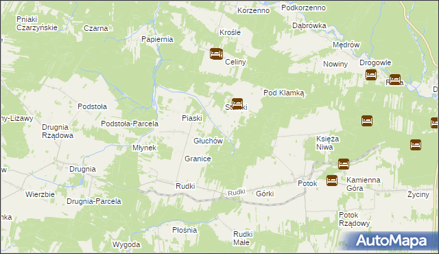 mapa Głuchów-Lasy, Głuchów-Lasy na mapie Targeo