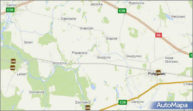 mapa Głuszyno, Głuszyno na mapie Targeo