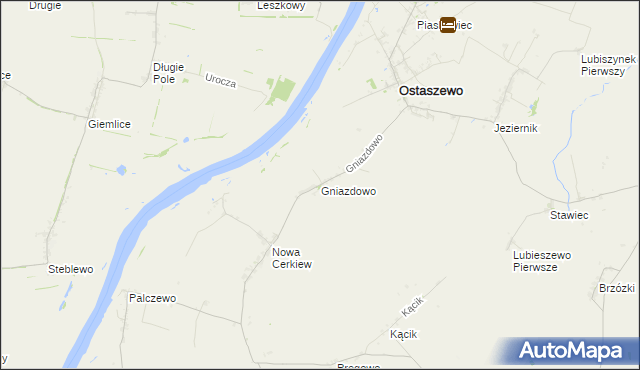 mapa Gniazdowo gmina Ostaszewo, Gniazdowo gmina Ostaszewo na mapie Targeo