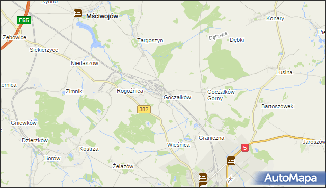 mapa Goczałków, Goczałków na mapie Targeo