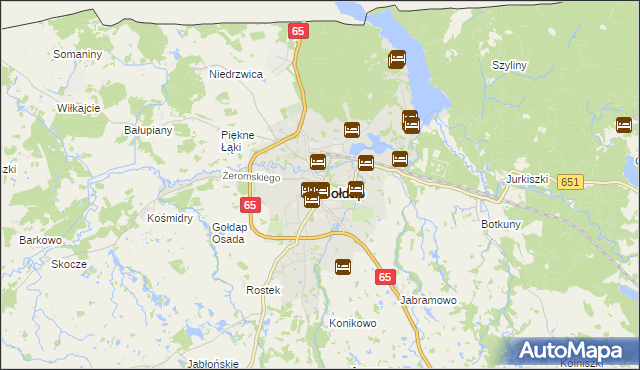 mapa Gołdap, Gołdap na mapie Targeo