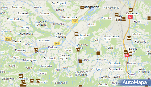 mapa Gołkowice Górne, Gołkowice Górne na mapie Targeo