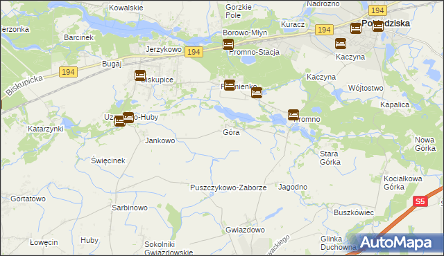mapa Góra gmina Pobiedziska, Góra gmina Pobiedziska na mapie Targeo