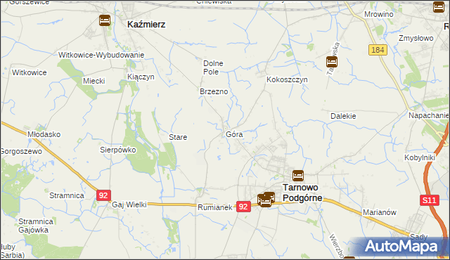 mapa Góra gmina Tarnowo Podgórne, Góra gmina Tarnowo Podgórne na mapie Targeo