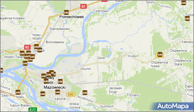 mapa Góra gmina Wieliszew, Góra gmina Wieliszew na mapie Targeo