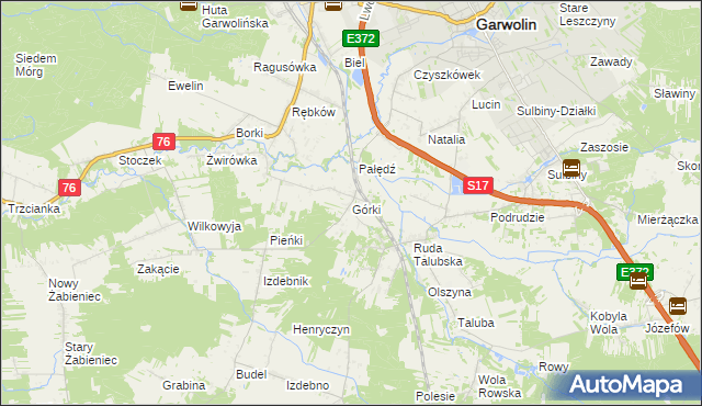 mapa Górki gmina Garwolin, Górki gmina Garwolin na mapie Targeo