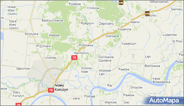 mapa Górnowola, Górnowola na mapie Targeo