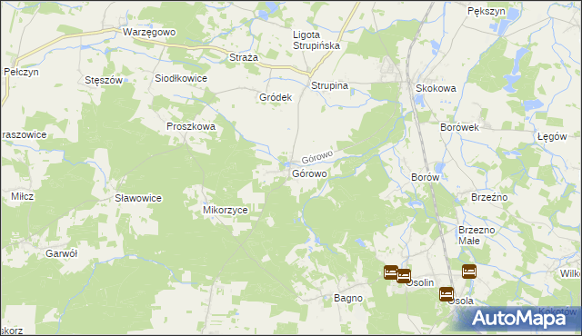 mapa Górowo gmina Prusice, Górowo gmina Prusice na mapie Targeo