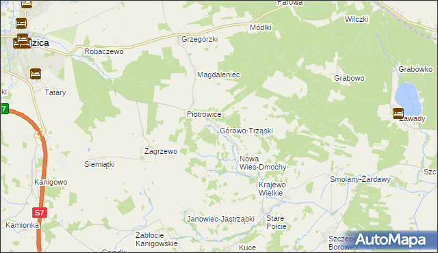 mapa Górowo-Trząski, Górowo-Trząski na mapie Targeo