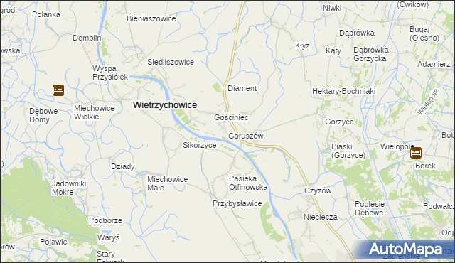 mapa Goruszów, Goruszów na mapie Targeo