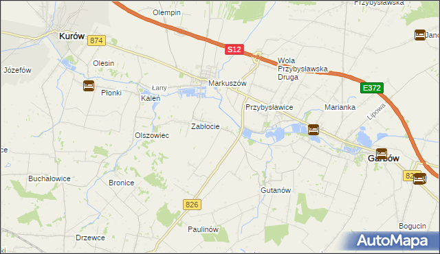mapa Góry gmina Markuszów, Góry gmina Markuszów na mapie Targeo