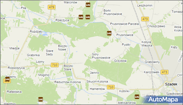 mapa Góry Prusinowskie, Góry Prusinowskie na mapie Targeo