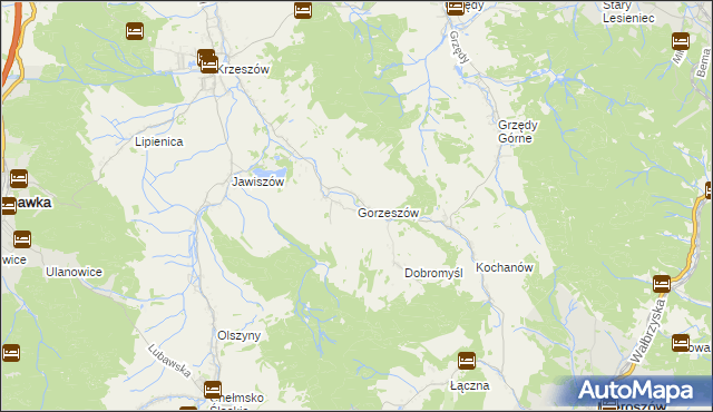 mapa Gorzeszów, Gorzeszów na mapie Targeo