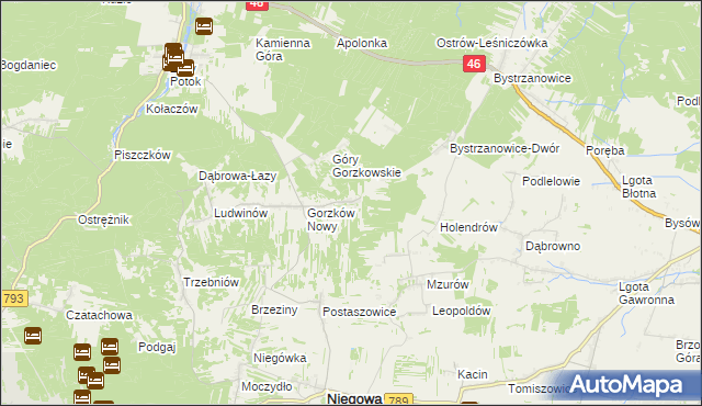 mapa Gorzków Stary, Gorzków Stary na mapie Targeo