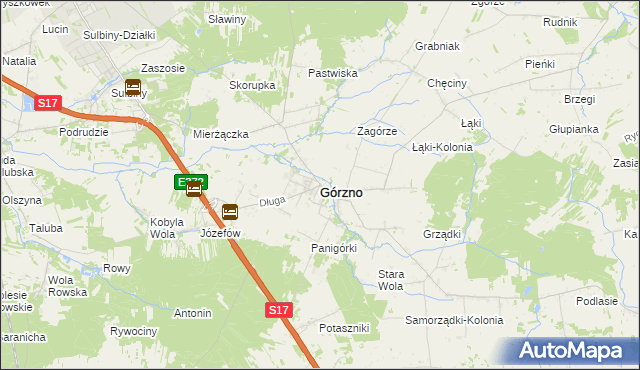 mapa Górzno powiat garwoliński, Górzno powiat garwoliński na mapie Targeo