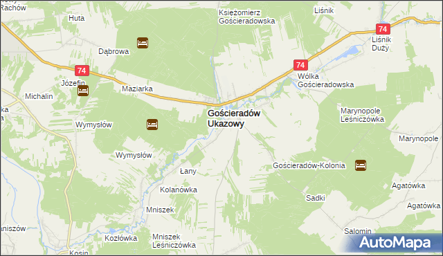 mapa Gościeradów Plebański, Gościeradów Plebański na mapie Targeo