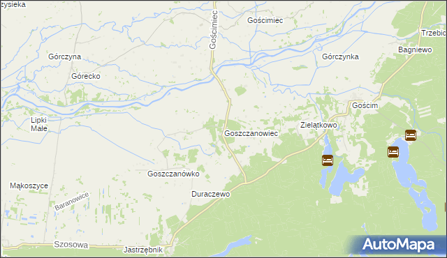 mapa Goszczanowiec, Goszczanowiec na mapie Targeo