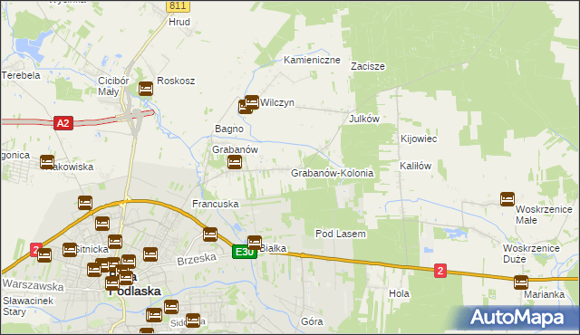 mapa Grabanów-Kolonia, Grabanów-Kolonia na mapie Targeo