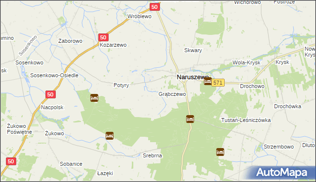 mapa Grąbczewo gmina Naruszewo, Grąbczewo gmina Naruszewo na mapie Targeo