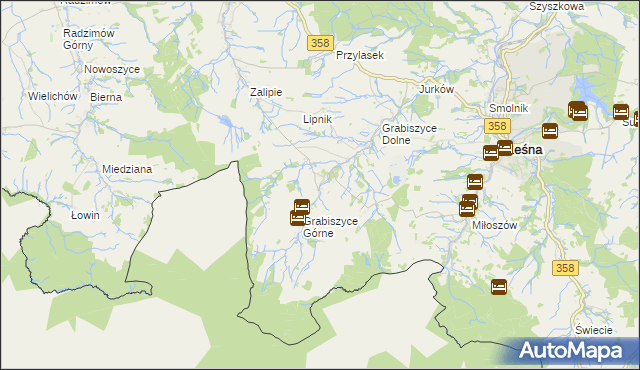 mapa Grabiszyce Średnie, Grabiszyce Średnie na mapie Targeo