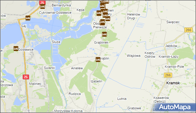 mapa Grąblin, Grąblin na mapie Targeo