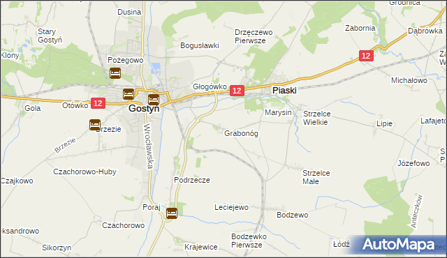 mapa Grabonóg, Grabonóg na mapie Targeo