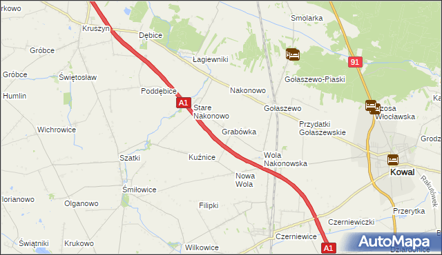 mapa Grabówka gmina Choceń, Grabówka gmina Choceń na mapie Targeo