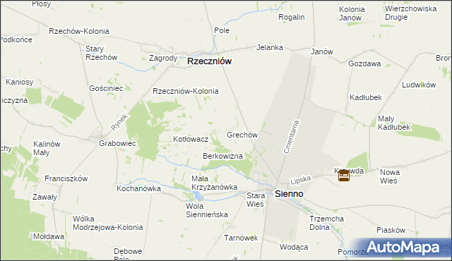 mapa Grechów, Grechów na mapie Targeo