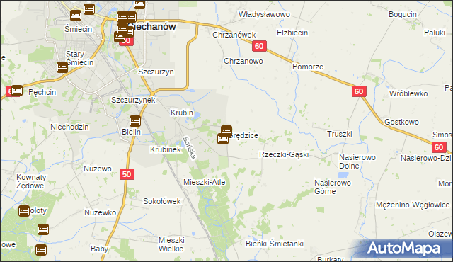 mapa Grędzice gmina Ciechanów, Grędzice gmina Ciechanów na mapie Targeo