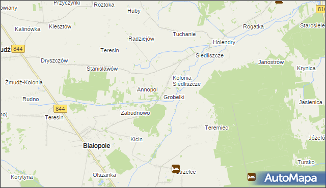 mapa Grobelki gmina Białopole, Grobelki gmina Białopole na mapie Targeo