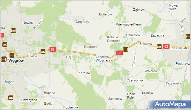 mapa Grochów Włościański, Grochów Włościański na mapie Targeo