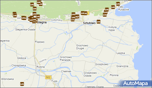 mapa Grochowo Drugie, Grochowo Drugie na mapie Targeo